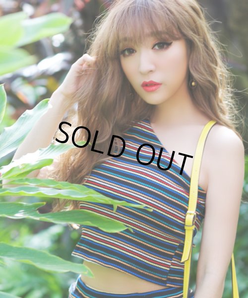 画像3: マルチストライプワンショルセットアップ (3)