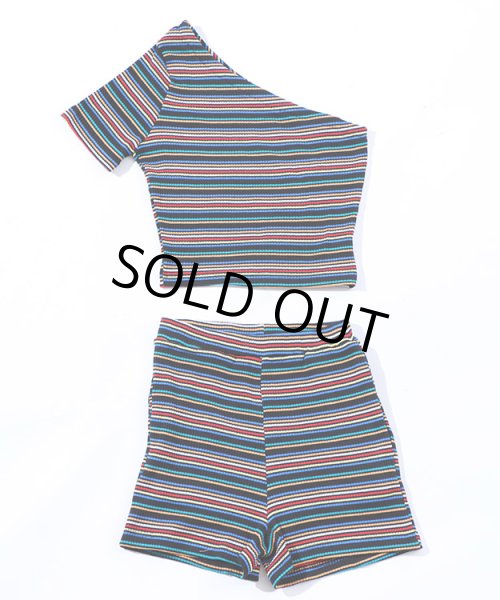 画像6: マルチストライプワンショルセットアップ (6)