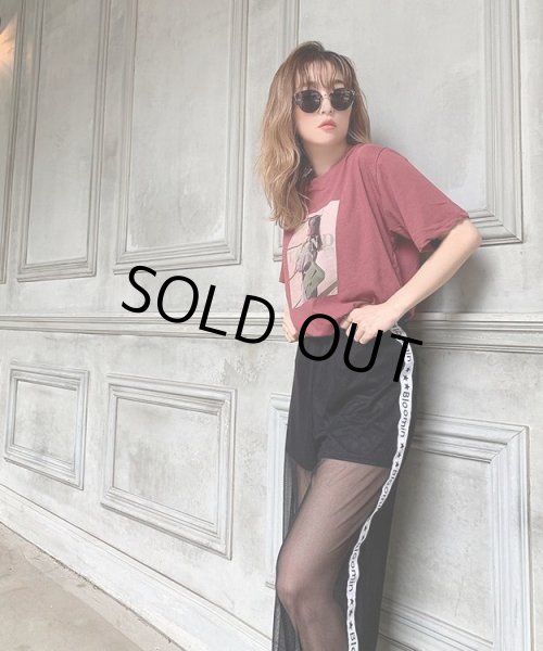 画像2: アシメBloominロゴシアーワイドパンツ (2)