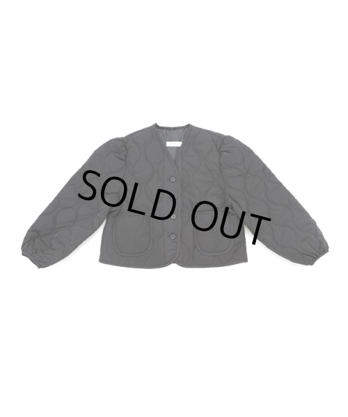 画像8: キルティングノーカラーブルゾン (8)