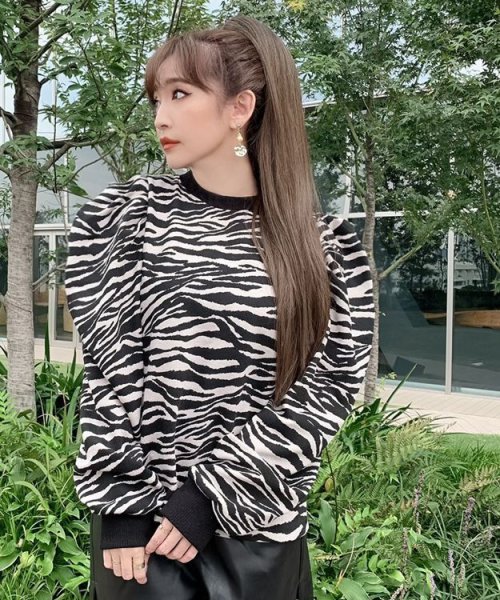 画像2: アニマル柄パフスリーブカットソー (2)