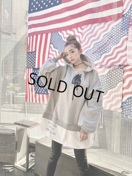 画像2: 編み上げパーカ (2)