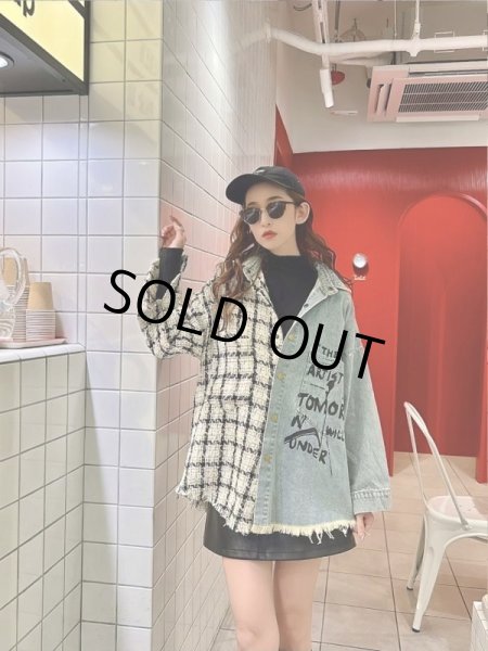 画像2: ツイードデニムシャツジャケット (2)