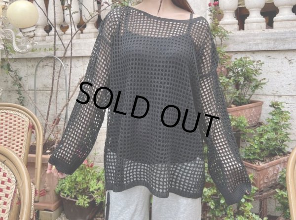 画像4: メッシュ編み　ニットトップス (4)