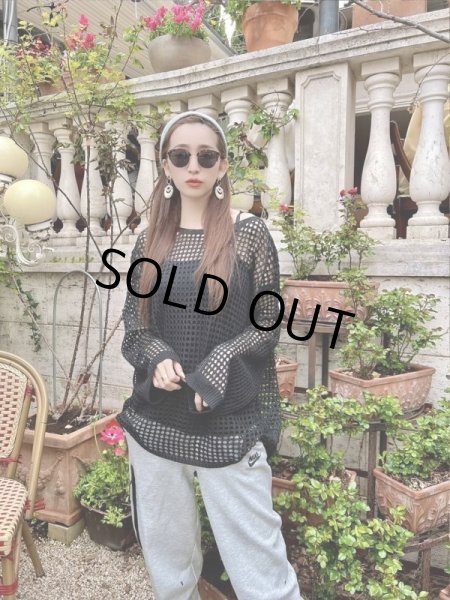 画像3: メッシュ編み　ニットトップス (3)