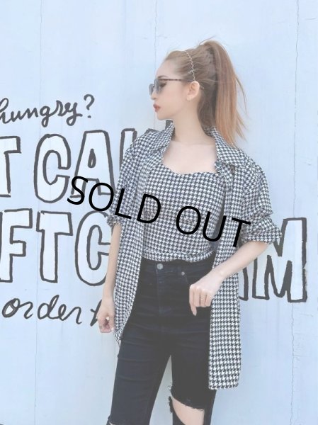 画像2: 千鳥柄キャミセットシャツ (2)