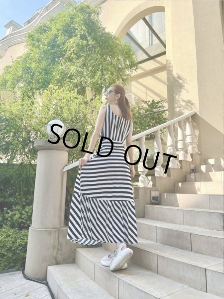 画像4: ボーダーフレアワンピース (4)