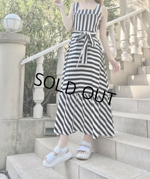 画像7: ボーダーフレアワンピース (7)