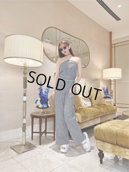 画像4: チェック柄ベアロンパース (4)