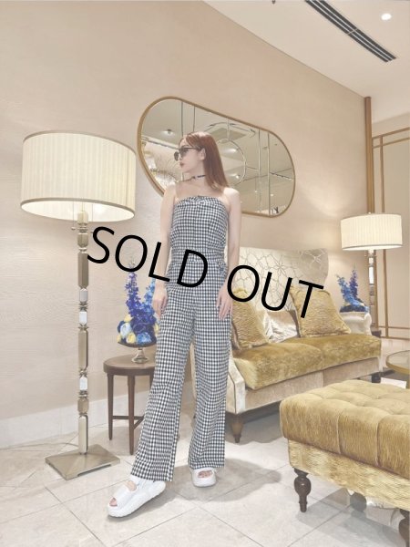 画像2: チェック柄ベアロンパース (2)