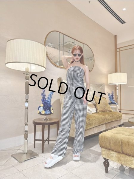 画像8: チェック柄ベアロンパース (8)