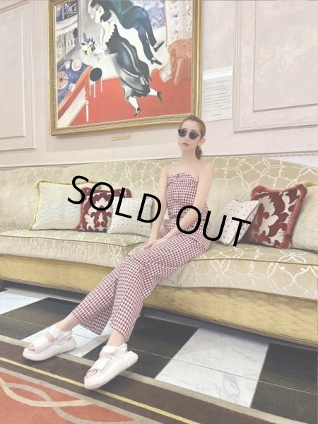 画像10: チェック柄ベアロンパース (10)