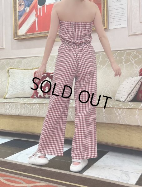 画像9: チェック柄ベアロンパース (9)