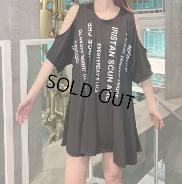 画像5: オープンショルダーTシャツワンピ (5)