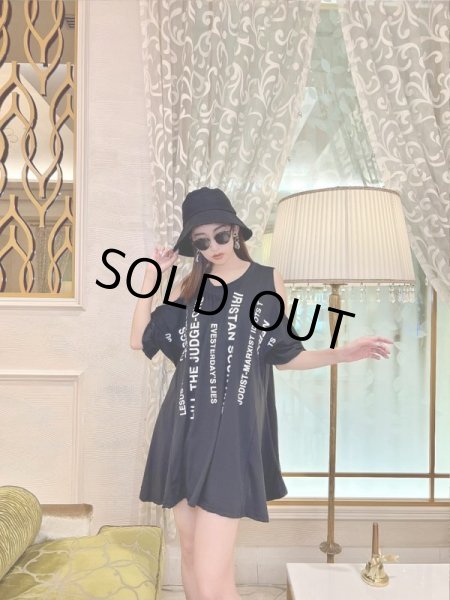 画像3: オープンショルダーTシャツワンピ (3)