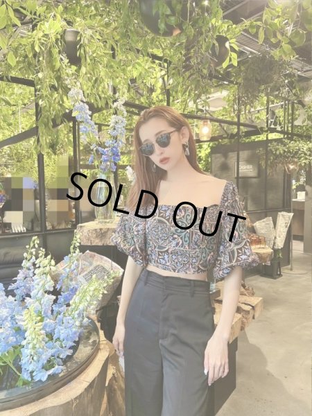 画像4: 花柄フリル袖トップス (4)