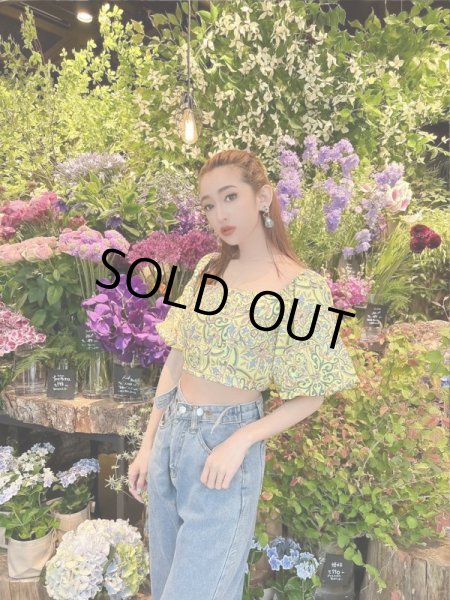 画像4: 花柄フリル袖トップス (4)