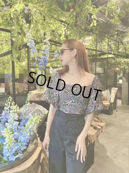 画像3: 花柄フリル袖トップス (3)