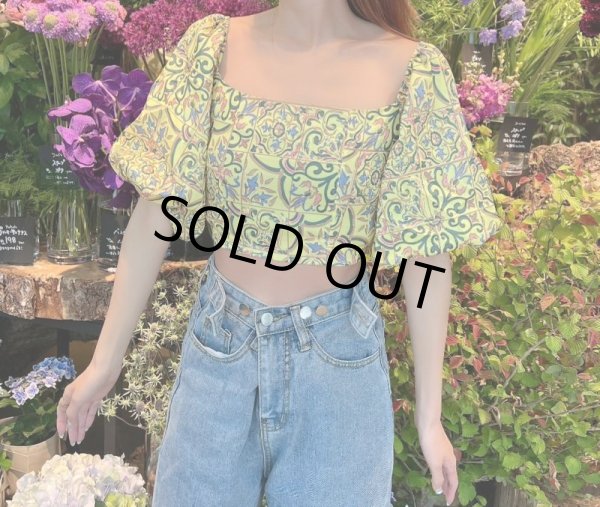 画像5: 花柄フリル袖トップス (5)