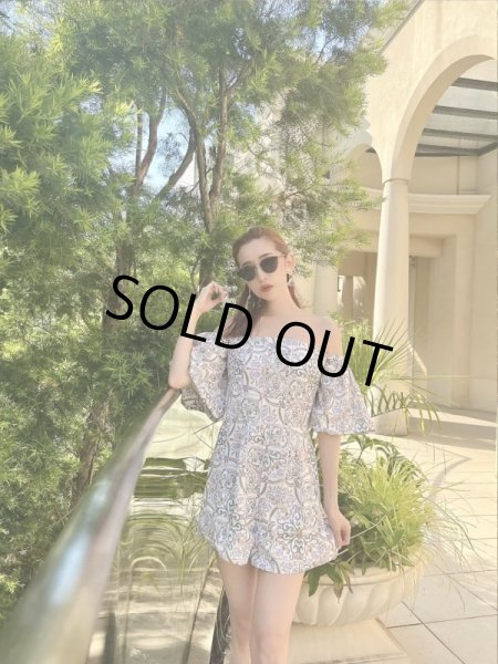 画像11: 花柄フリル袖ロンパース (11)