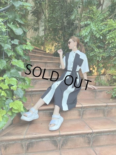 画像12: バイカラーワークシャツワンピース (12)