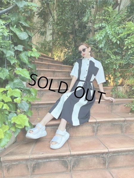 画像9: バイカラーワークシャツワンピース (9)