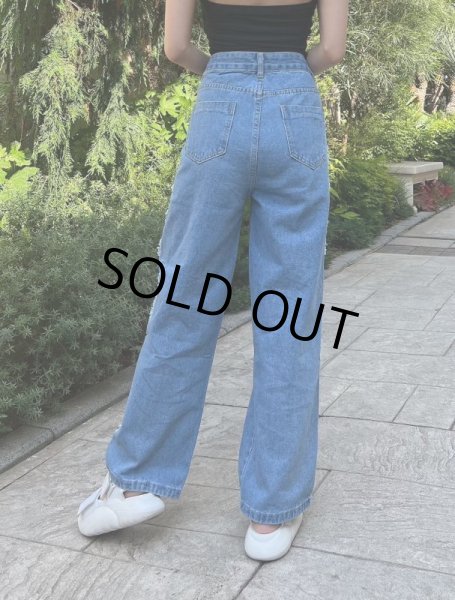 画像6: デザインデニムワイドパンツ (6)