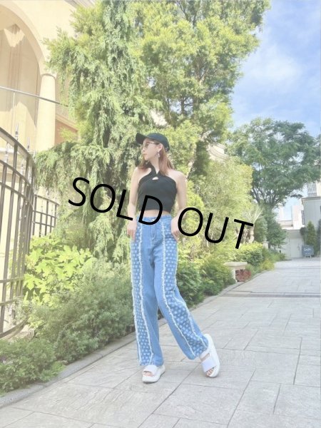 画像3: デザインデニムワイドパンツ (3)