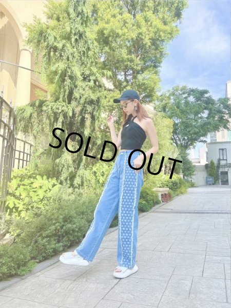 画像4: デザインデニムワイドパンツ (4)