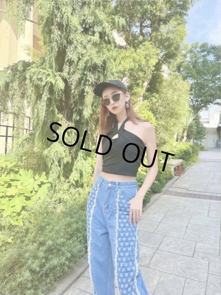 画像9: デザインデニムワイドパンツ (9)