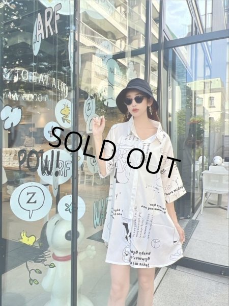 画像2: オーバーサイズシャツワンピ (2)