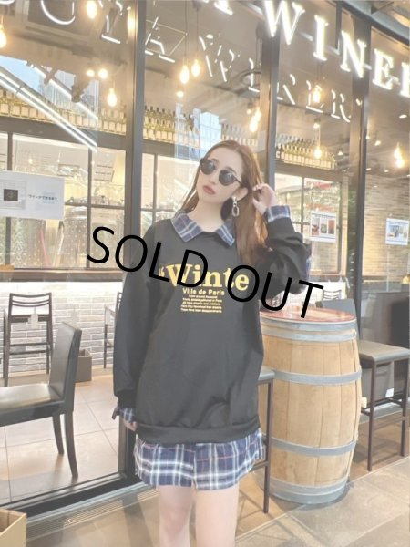 画像5: チェック柄シャツトレーナー (5)