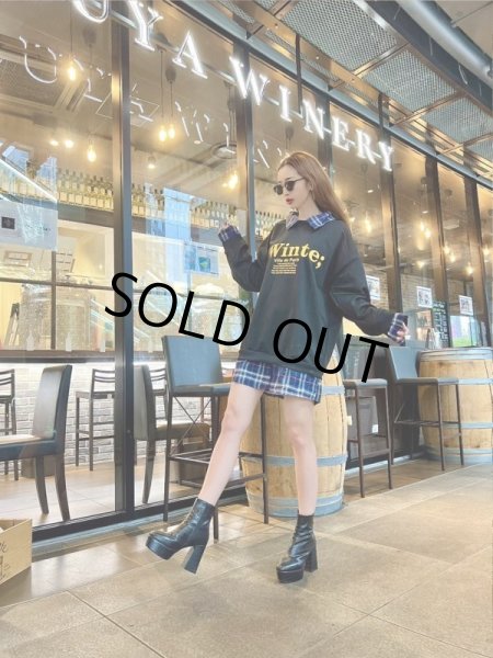 画像2: チェック柄シャツトレーナー (2)