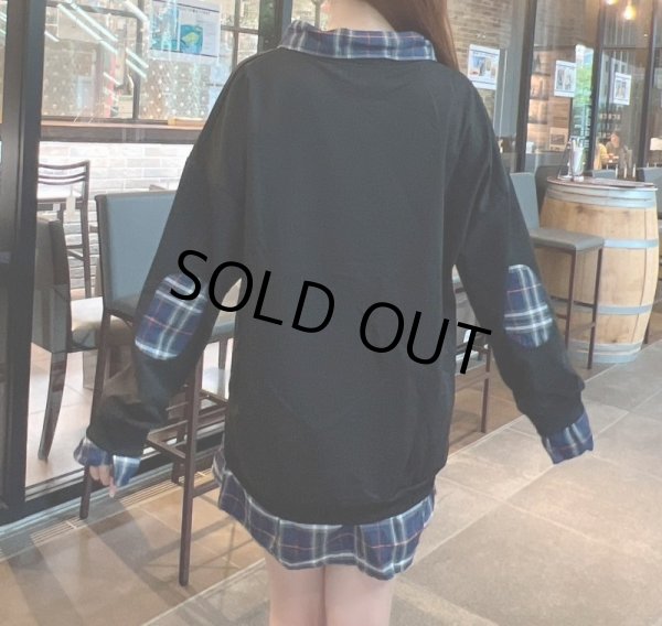 画像8: チェック柄シャツトレーナー (8)