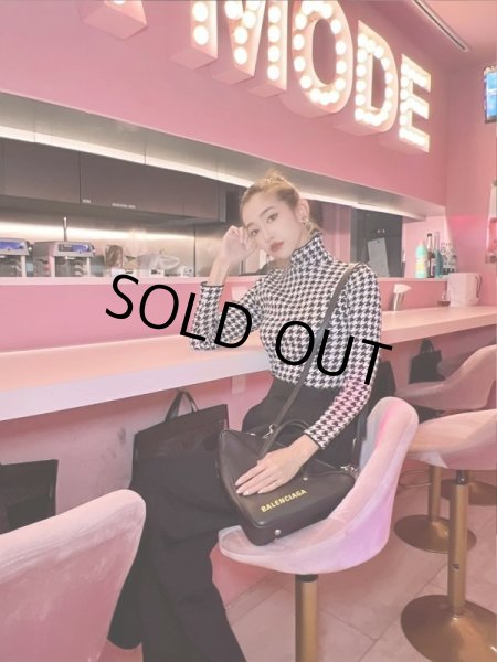 画像8: 千鳥柄タートルカットソー (8)