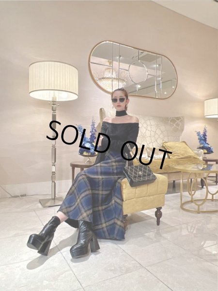 画像2: チェック柄マキシスカート (2)