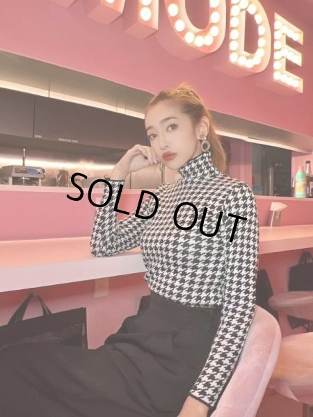 画像5: 千鳥柄タートルカットソー (5)