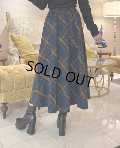 画像7: チェック柄マキシスカート (7)