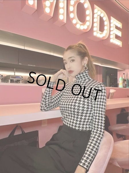 画像7: 千鳥柄タートルカットソー (7)