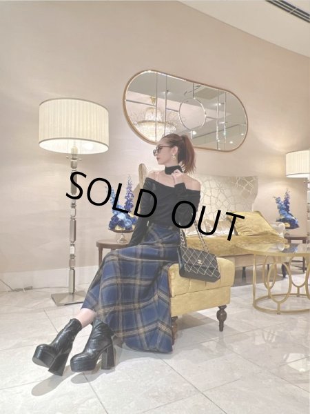 画像5: チェック柄マキシスカート (5)