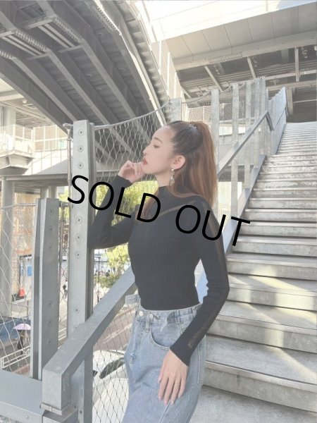 画像2: Vラインシースルーカットソー (2)