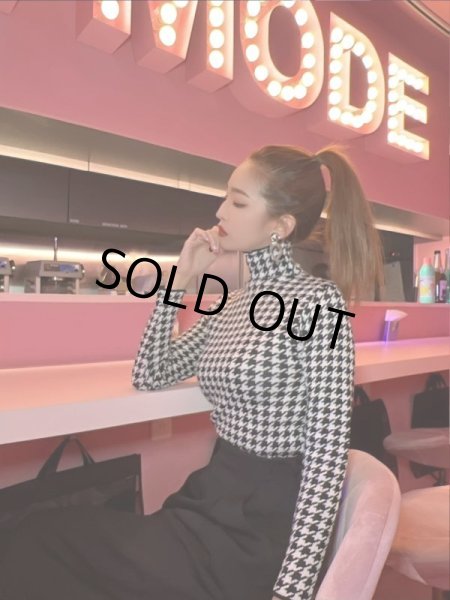 画像6: 千鳥柄タートルカットソー (6)