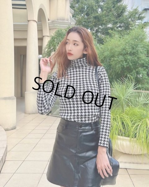 画像2: 千鳥柄タートルカットソー (2)