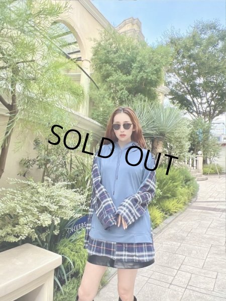 画像9: デザインチェック柄フーディー (9)