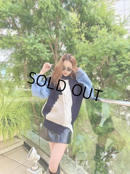 画像2: カジュアルデニムニット (2)