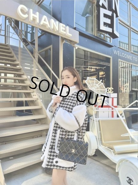 画像7: 千鳥柄ボアジャケット (7)