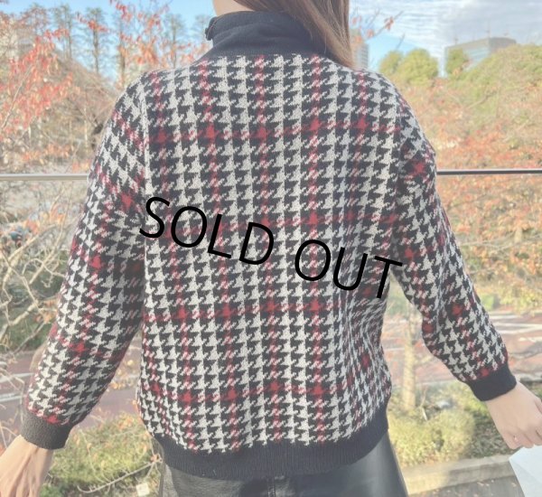 画像8: チェック柄デザインニット (8)