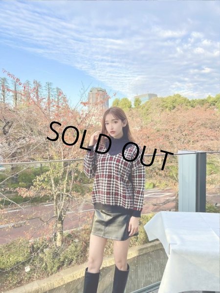 画像6: チェック柄デザインニット (6)