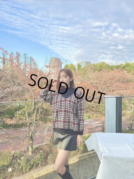 画像4: チェック柄デザインニット (4)