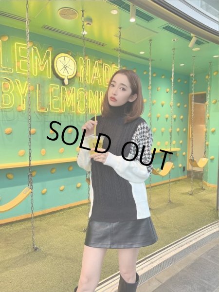 画像3: 千鳥柄タートルニット (3)